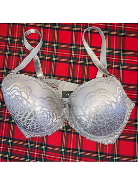 Grey Bra 38DD silver ish full coverage